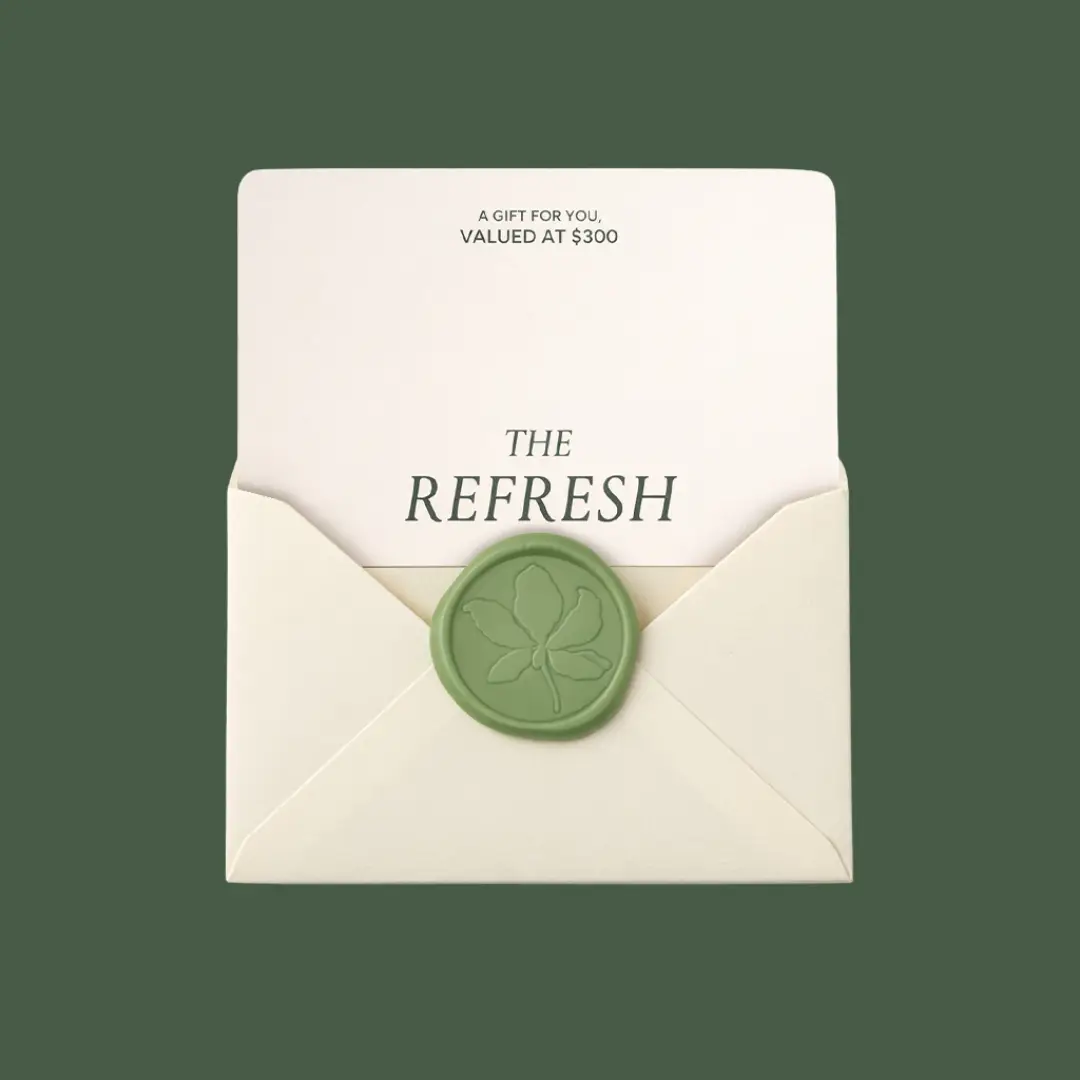 The Refresh Card in its envelope, valued at $300